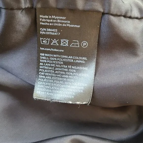 H&M Men's Lightweight Black Bomber Jacket Zip Up Windbreaker Size M - Picture 3 of 8